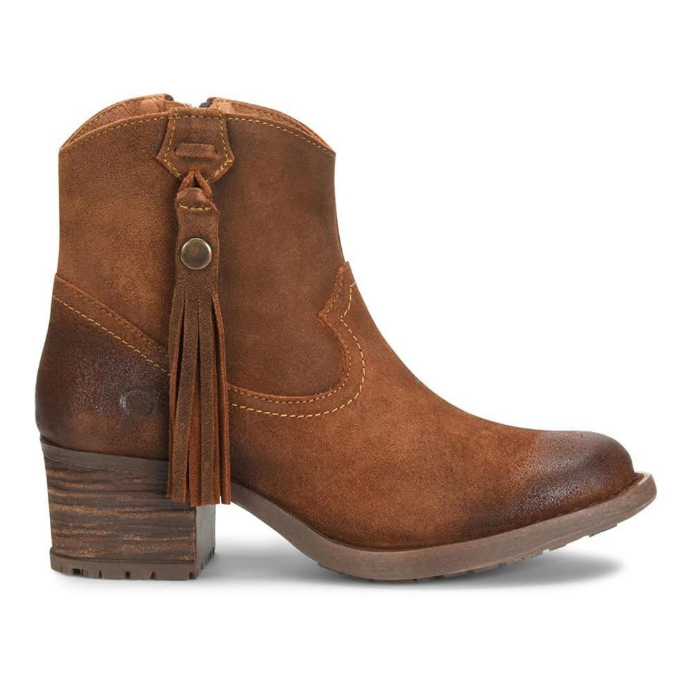 Born Alondra Brown Suede Women's Western Tassle Booties Size 10